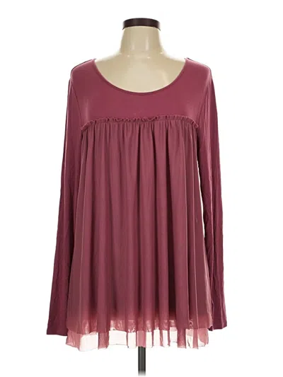 Pre-owned Matilda Jane Long Sleeve Blouse In Burgundy