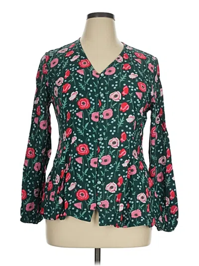 Pre-owned Matilda Jane Long Sleeve Blouse In Green