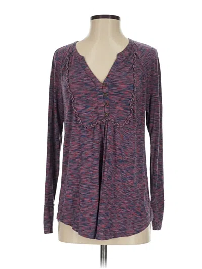 Pre-owned Matilda Jane Long Sleeve Henley Shirt In Purple