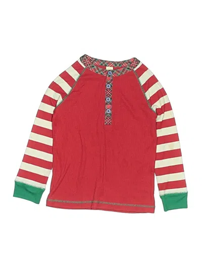 Pre-owned Matilda Jane Kids' Long Sleeve Henley Shirt In Red