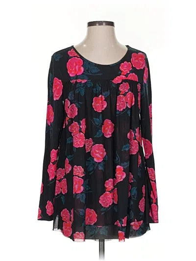 Pre-owned Matilda Jane Long Sleeve Top Black Crew Neck Tops
