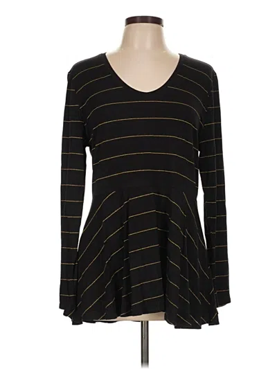 Pre-owned Matilda Jane Long Sleeve Top Black V-neck Tops