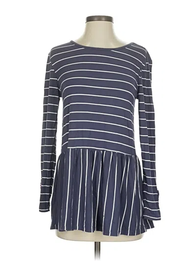 Pre-owned Matilda Jane Long Sleeve Top Blue Boatneck Tops