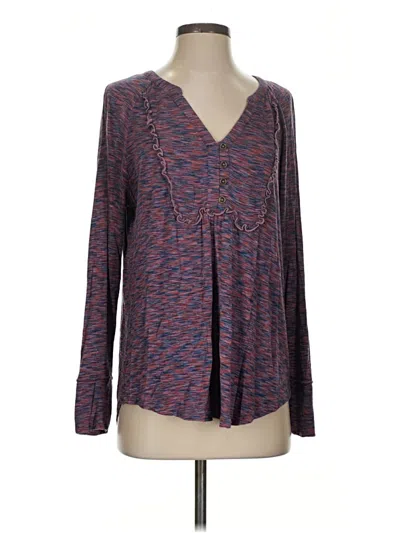 Pre-owned Matilda Jane Long Sleeve Top Blue V-neck Tops