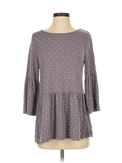 Pre-owned Matilda Jane Long Sleeve Top Gray Boatneck Tops