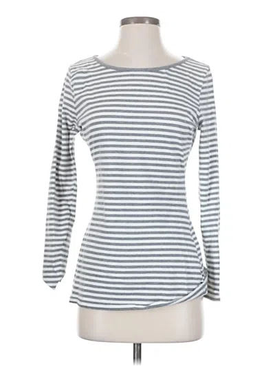 Pre-owned Matilda Jane Long Sleeve Top Gray Boatneck Tops