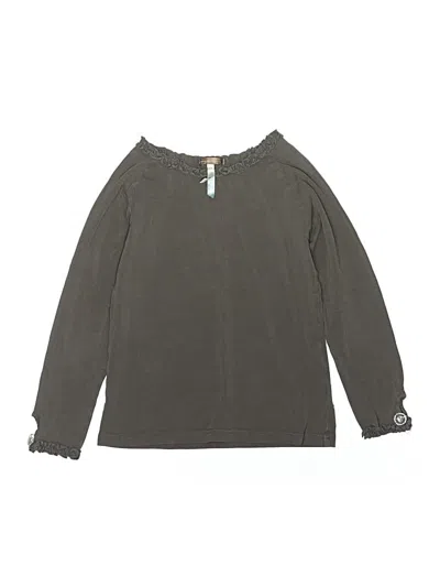 Pre-owned Matilda Jane Kids' Long Sleeve Top Gray Keyhole Neckline Tops