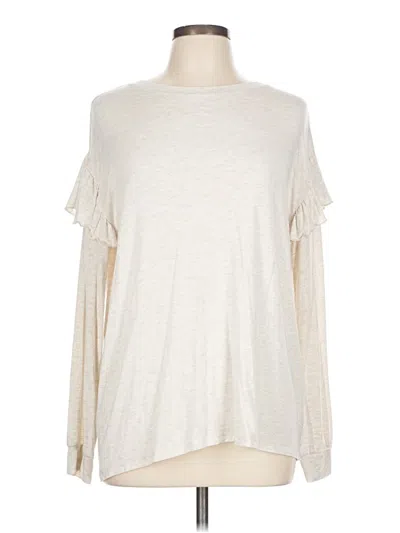 Pre-owned Matilda Jane Long Sleeve Top Ivory Cold Shoulder Neckline Tops In White
