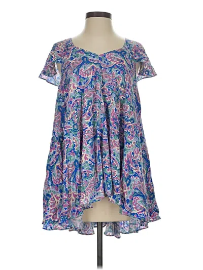 Pre-owned Matilda Jane Short Sleeve Blouse In Blue