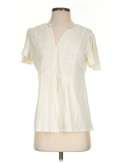 Pre-owned Matilda Jane Short Sleeve Blouse In Ivory