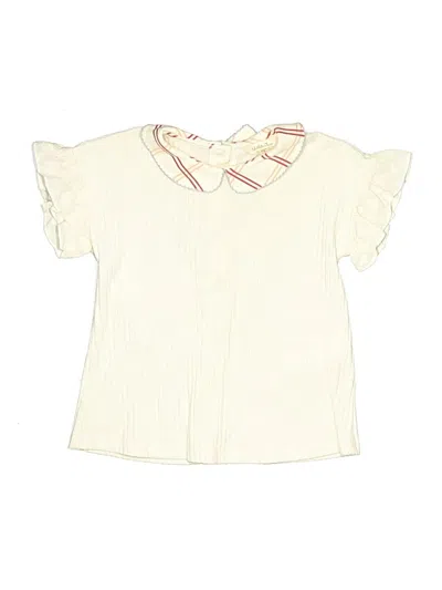 Pre-owned Matilda Jane Kids' Short Sleeve Blouse In White