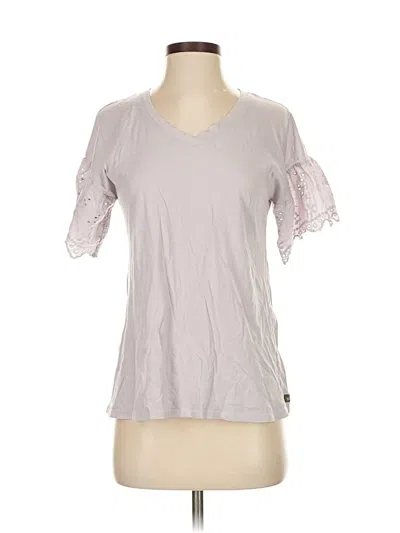 Pre-owned Matilda Jane Short Sleeve Top Gray V Neck Tops