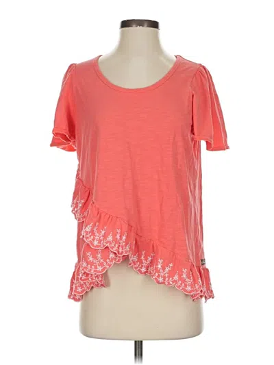 Pre-owned Matilda Jane Short Sleeve Top Orange Scoop Neck Tops