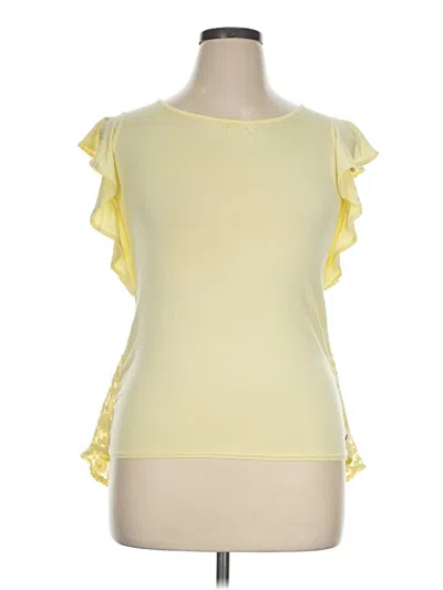 Pre-owned Matilda Jane Short Sleeve Top Yellow Ruffles Neckline Tops