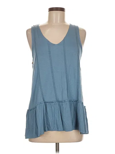 Pre-owned Matilda Jane Sleeveless Top Blue Halter Neckline Tops