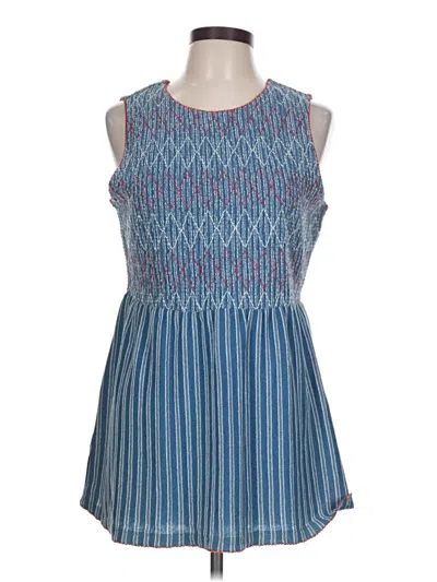 Pre-owned Matilda Jane Sleeveless Top Blue Halter Neckline Tops