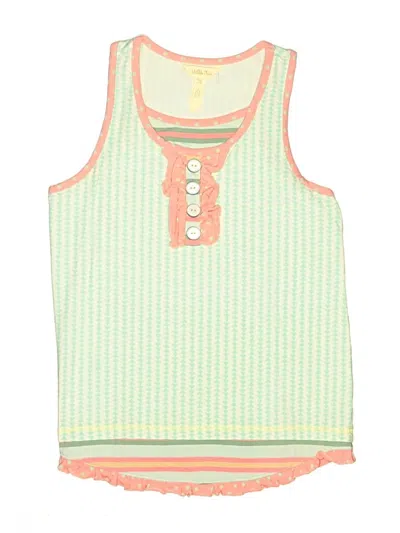 Pre-owned Matilda Jane Kids' Sleeveless Top Green Keyhole Neckline Tops