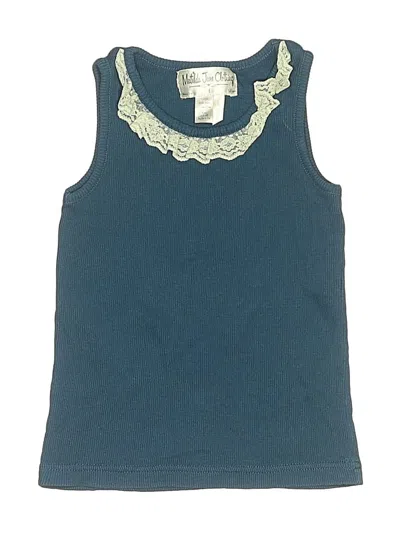 Pre-owned Matilda Jane Kids' Sleeveless Top Teal Halter Neckline Tops In Blue