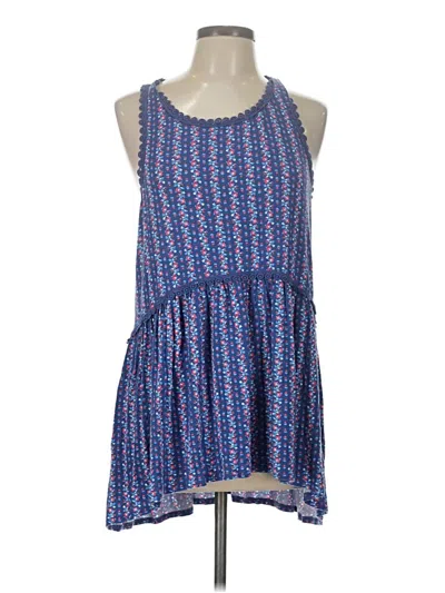 Pre-owned Matilda Jane Tank Top Blue Halter Neckline Tops