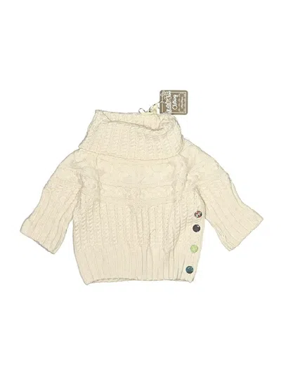 Pre-owned Matilda Jane Kids' Turtleneck Sweater In White