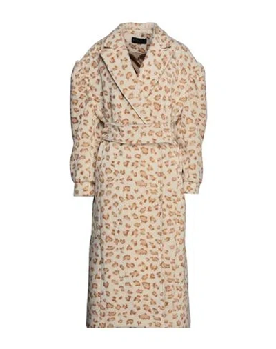 Matilde Couture Woman Coat Beige Size 8 Polyester