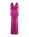 Matilde Couture Woman Maxi Dress Fuchsia Size 10 Polyester, Metallic Fiber In Pink