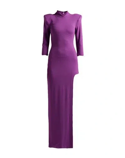 Matilde Couture Woman Maxi Dress Purple Size 6 Polyester, Elastane
