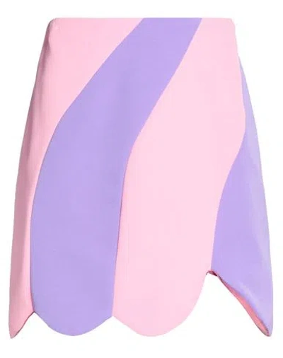 Matilde Couture Woman Mini Skirt Pink Size 6 Polyacrylic, Elastane In Multi