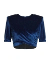Matilde Couture Woman Top Blue Size 8 Polyester, Elastane In Blue