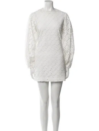 Pre-owned Matin Crew Neck Mini Dress In White