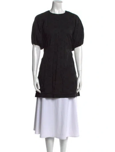 Pre-owned Matin Crew Neck Short Sleeve Tunic In Black