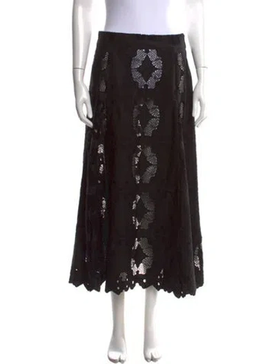 Pre-owned Matin Lace Pattern Long Skirt In Black