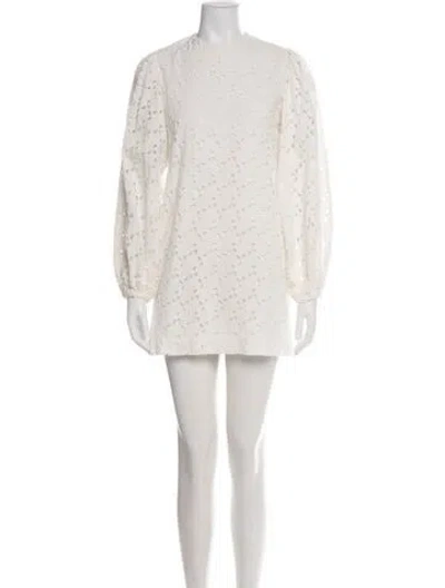 Pre-owned Matin Lace Pattern Mini Dress In Green