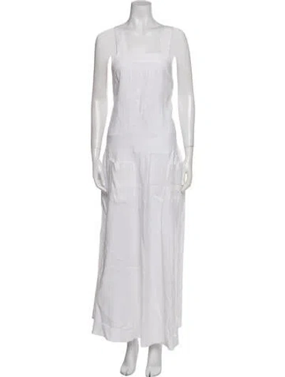 Pre-owned Matin Linen Long Dress In White