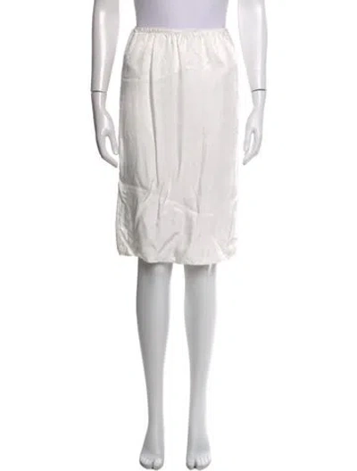 Pre-owned Matin Midi Length Skirt In White