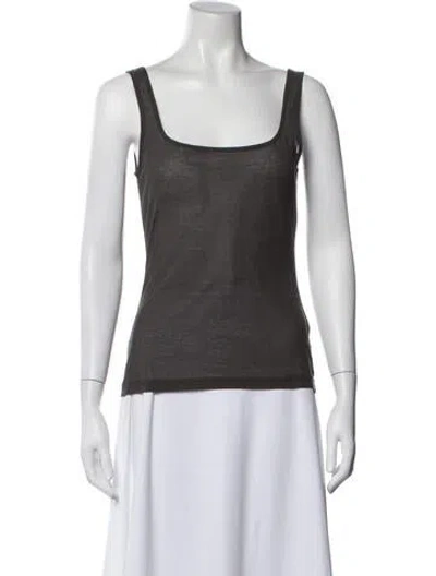 Pre-owned Matin Scoop Neck Sleeveless Top In White