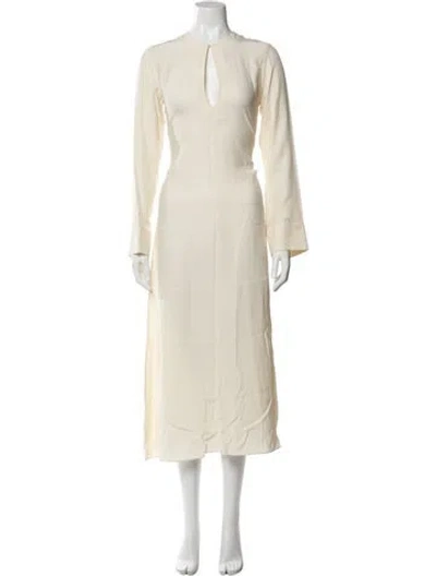 Pre-owned Matin Silk Long Dress In Neutral