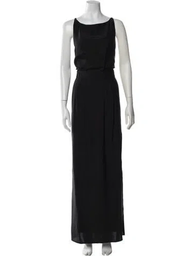 Pre-owned Matin Silk Long Dress W/ Tags In Black