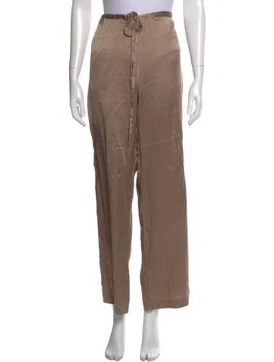 Pre-owned Matin Silk Wide Leg Pants In Brown
