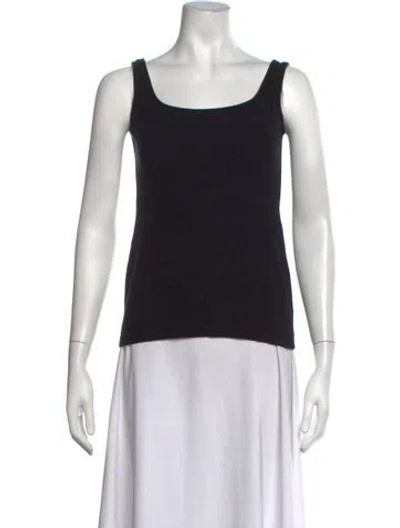 Pre-owned Matin Square Neckline Sleeveless Top In Black