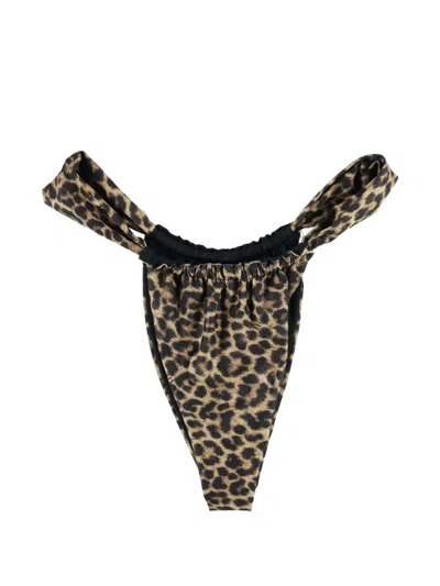 Matinee Adele Leopard-pattern Bikini Bottoms In Brown