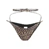 Matinee Leopard-print Crossover Bikini Briefs In Brown
