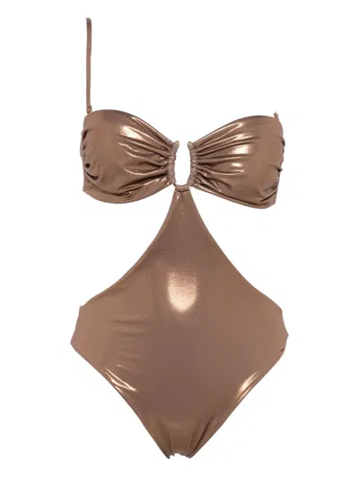 Matinee Donna Asia Ring-detail Swimsuit In Brown