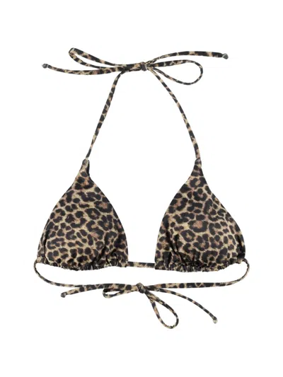 Matinee Kate Leopard-pattern Bikini Top In Brown