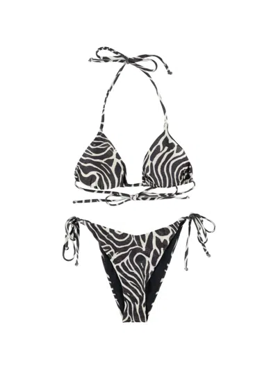 Matinee Kate Zebra-print Triangle Bikini In Multi