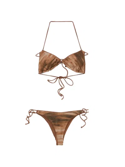 Matinee Logo-patch Bikini In Brown