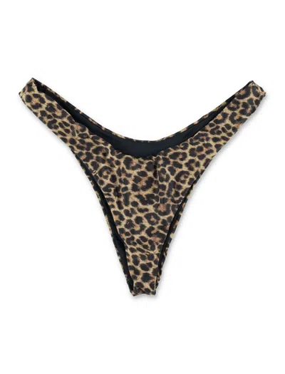 Matinee Mini Leopard Slip With High-cut Design In Brown