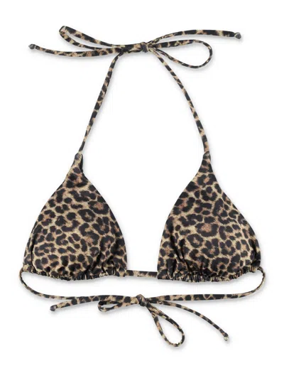 Matinee Mini Triangle Bikini Top With Adjustable Ties In Animal Print