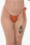 Matinee Solid Color Adjustable Gaia Bikini Bottom In Orange