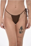 Matinee Solid Color Adjustable Gaia Bikini Bottom In Brown
